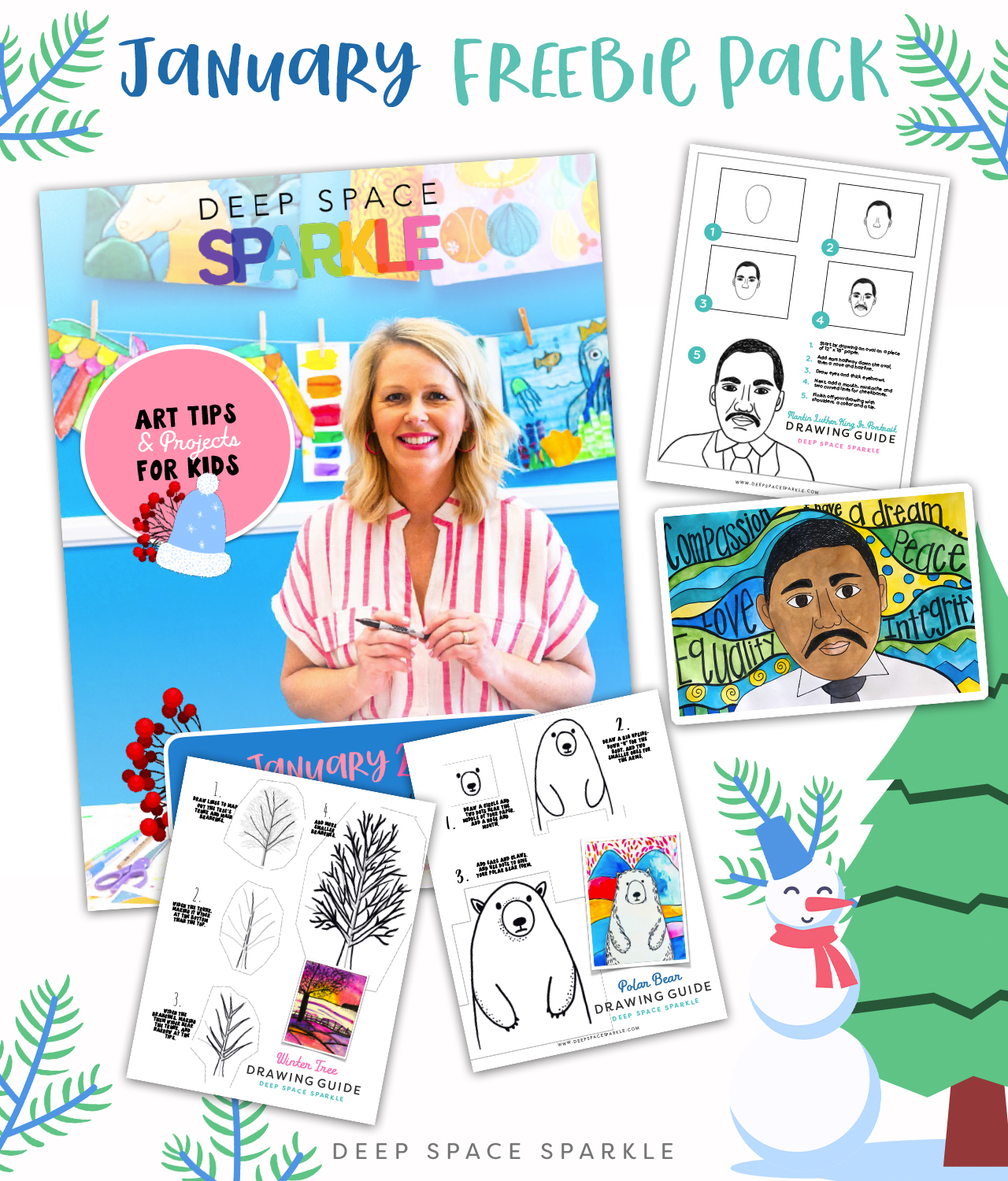 january freebie pack for art teachers free winter lessons handouts