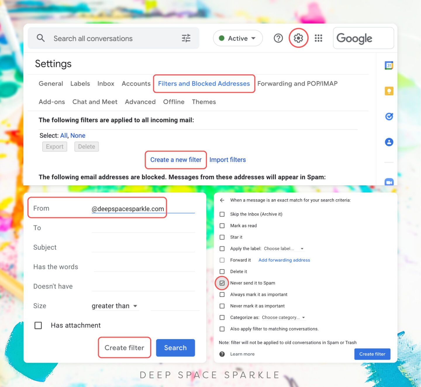 How to put an email on your whitelist: gmail